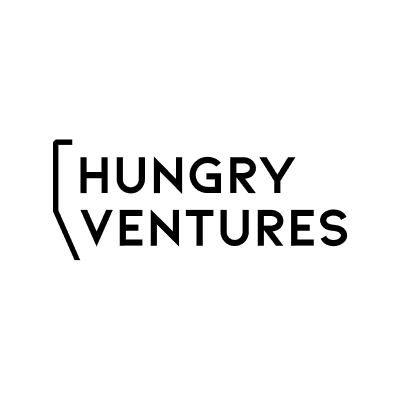 Monospace design's Hungry logo in positive colour scheme